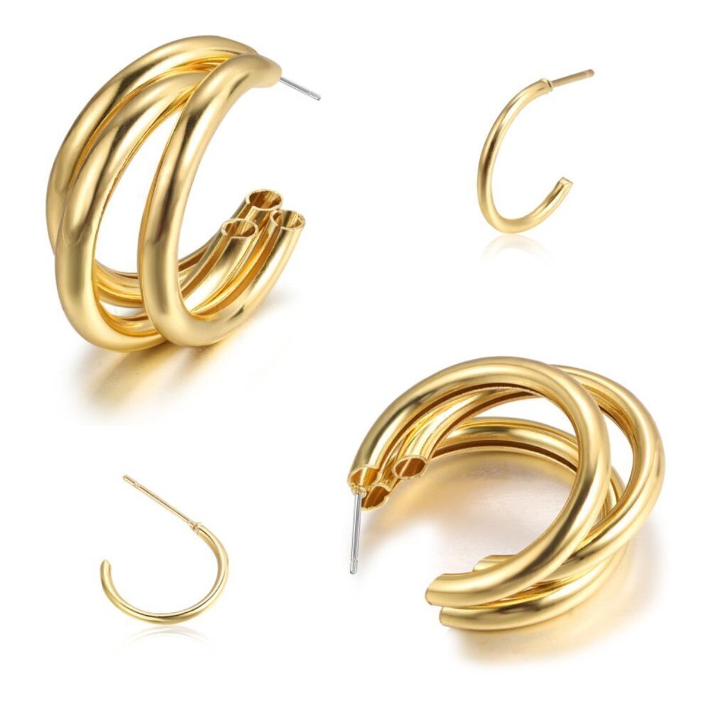 Gold Earring Set - Picture 4 of 4